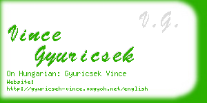 vince gyuricsek business card